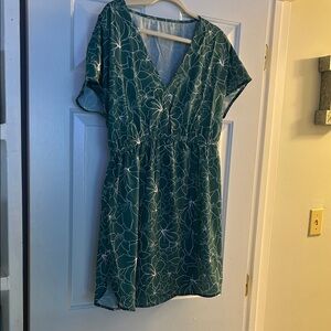 Elegant Teal Floral Dress